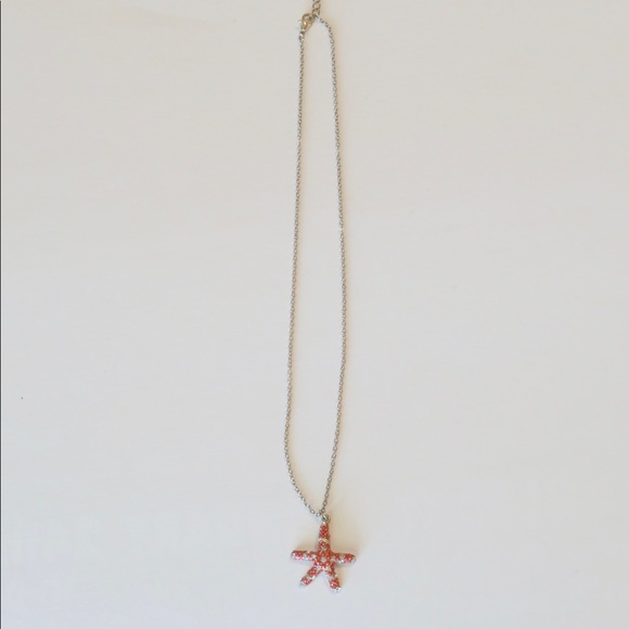 Starfish Rhinestone Necklace- gold chain - Picture 2 of 3